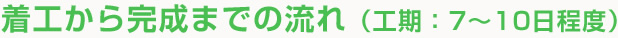 着工から完成までの流れ（工期：7～10日程度）