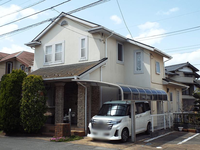 茨城県龍ケ崎市の外壁塗装施工事例　施工前写真